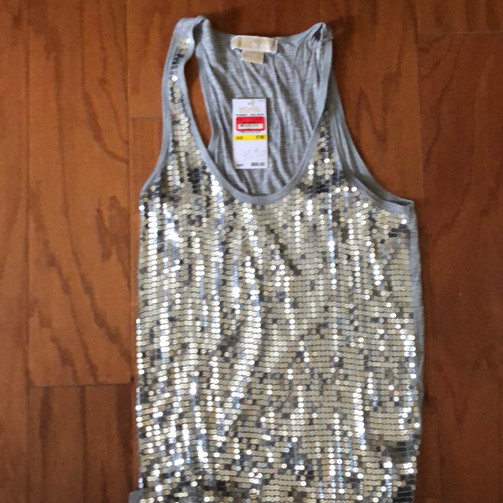 Michael Kors Silver Sequined Top